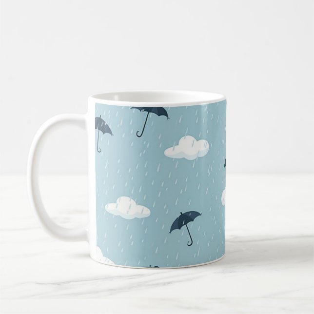 Mug (motif de pluie avec gouttes de pluie) (Gauche)