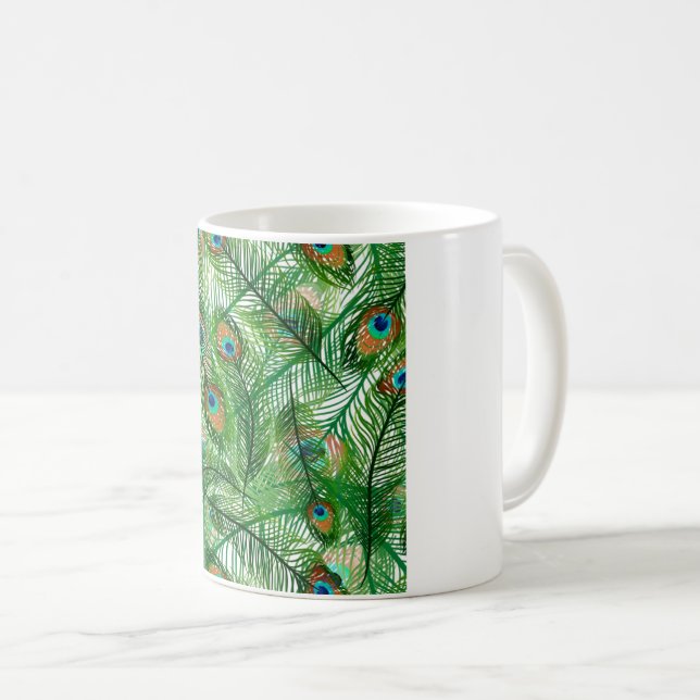 Mug motif de plumes de paon (Devant droit)