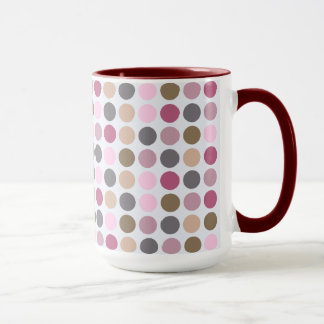 Mug Motif de point crème rose de polka de brun de rose