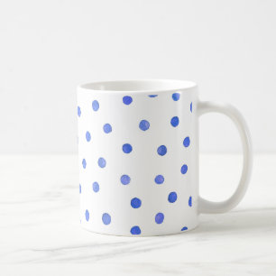 Mug Motif de points bleu et blanc de confettis