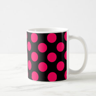 Mug Motif de pois de roses indien et de noir