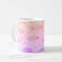 Motif de poisson couché de soleil rayonnant modern