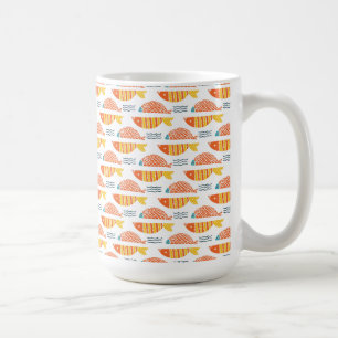 Mug Motif de poissons de natation d'art populaire