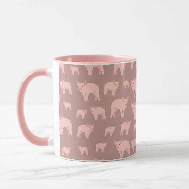 Mug Motif de porc rose (Gauche)