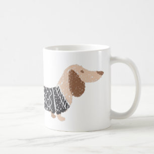 Mug Motif de pull de Noël drôle pour dachshund noir