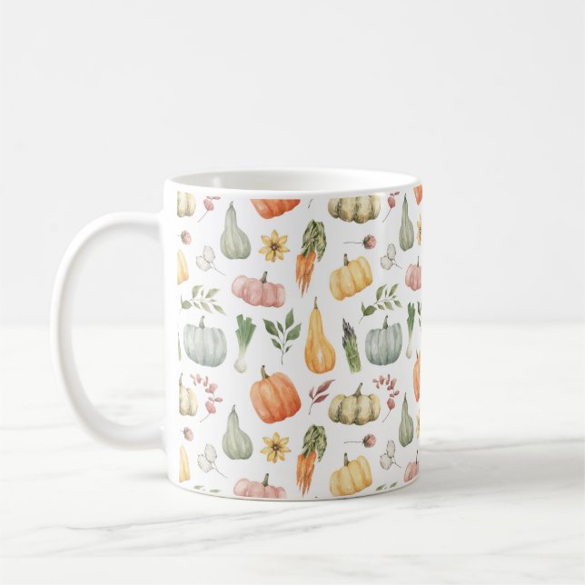 Mug Motif de récolte d'automne Watercolor (Gauche)