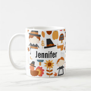 Mug Motif de récolte de pèlerins d'action de grâce