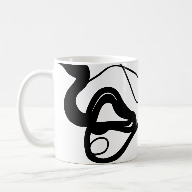 Mug Motif de rétention : Abstrait noir, blanc, gris et (Gauche)