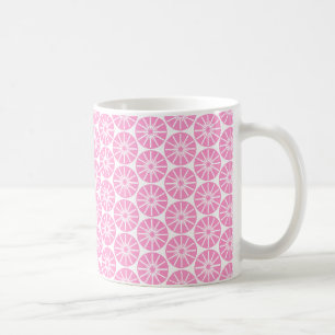 Mug Motif de roue étoilée - Rose sur fond blanc