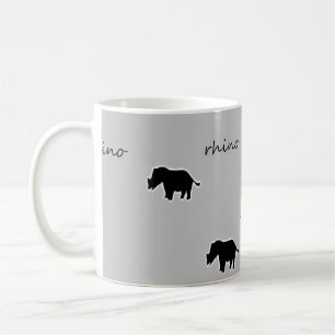 Mug motif de silhouette rhinocéros