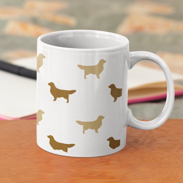 Mug Motif de silhouettes de chien d'or (Créateur téléchargé)