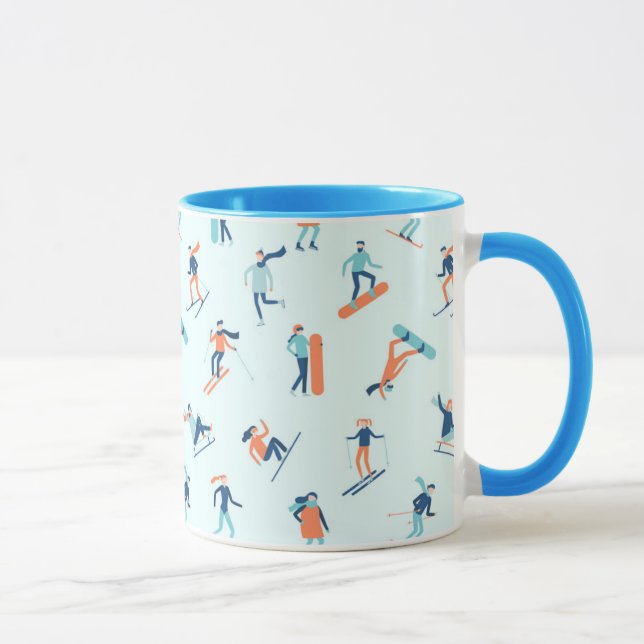 Mug Motif de sports d'hiver (Droite)