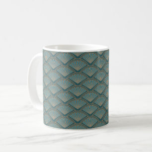 Mug Motif de style Art déco en bleu turquoise