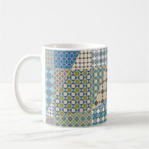 Mug motif de surface composée patchwork vintage. Décor