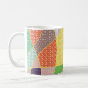 Mug Motif de surface composée patchwork vintage. Décor