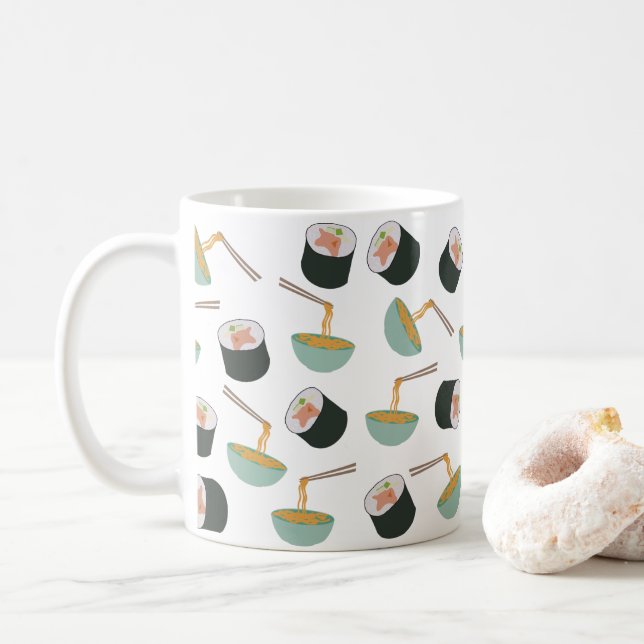 Mug Motif de sushis et nouilles (Avec donut)