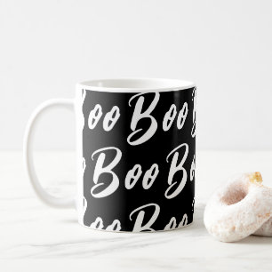 Mug Motif de texte de livre noir et blanc d'Halloween