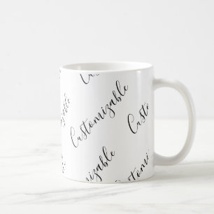 Mug Motif de texte de script moderne modifiable Noir