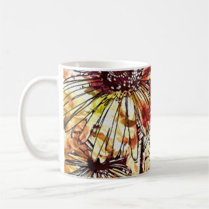 Mug Motif de tournesol barbouillé de peinture abstrait
