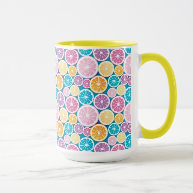 Mug Motif de tranches d'agrumes (Droite)