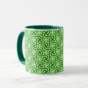 Mug Motif de tuiles égyptiennes, émeraude et vert citr