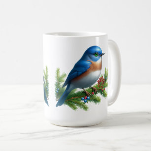Mug Motif de vacances Blue Bird et baies