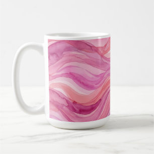 Mug Motif de vagues à l'aquarelle rose