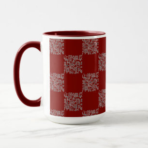 Mug Motif d'échiquier sur fond de bourrache