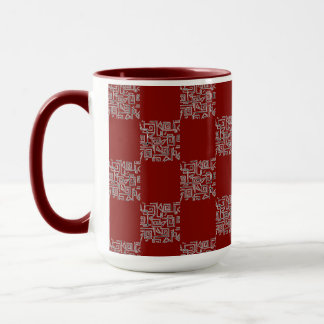 Mug Motif d'échiquier sur fond de bourrache