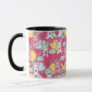Mug Motif d'enfant de Kawaii avec les griffonnages