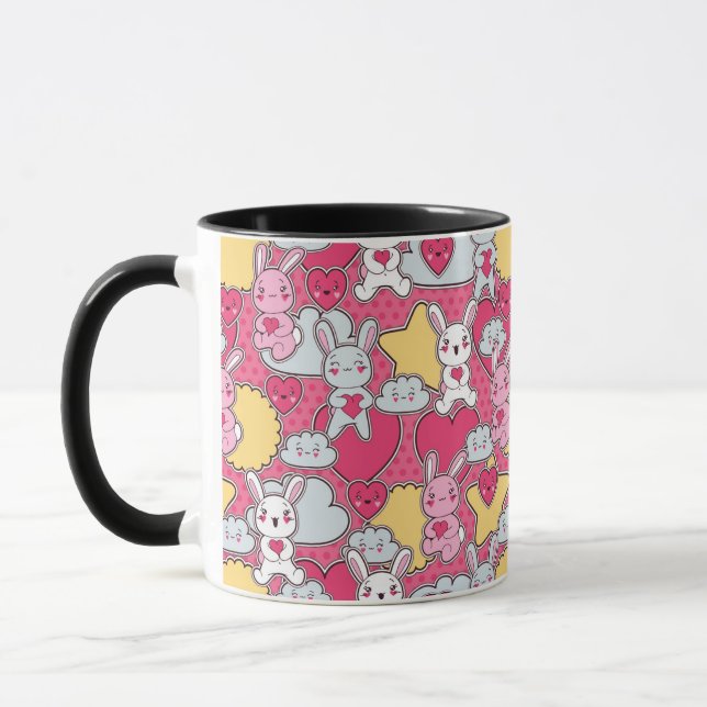 Mug Motif d'enfant de Kawaii avec les griffonnages (Gauche)
