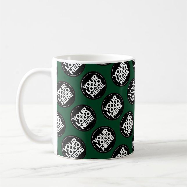 Mug Motif d'entreprise du logo personnalisé foncé (Gauche)