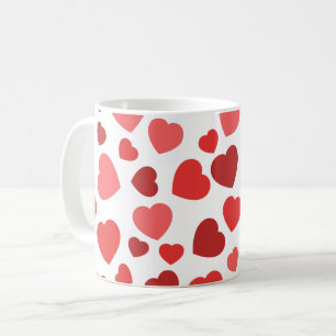 Mug Motif Des Coeurs, Coeurs Rouges, Motif Des Coeurs