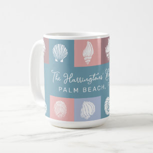 Mug Motif des coquillages de nom et d'emplacement pers