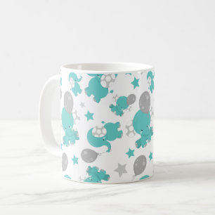 Mug Motif Des Eléphants Bleus, Eléphants Mignons, Étoi