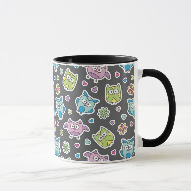 Mug motif des hiboux de bande dessinée (Droite)