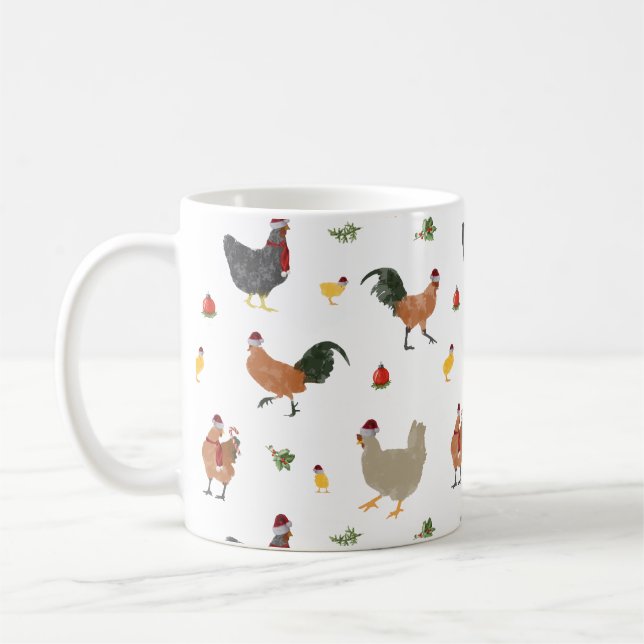 Mug Motif des poulets de Noël (Gauche)