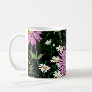 Mug Motif d'été sans couture. Chamomille des fleurs sa
