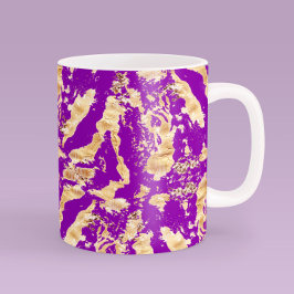 Mug Motif d'étincelle dorée sur violet