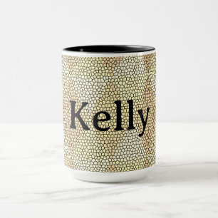 Mug Motif diamant en verre coloré or