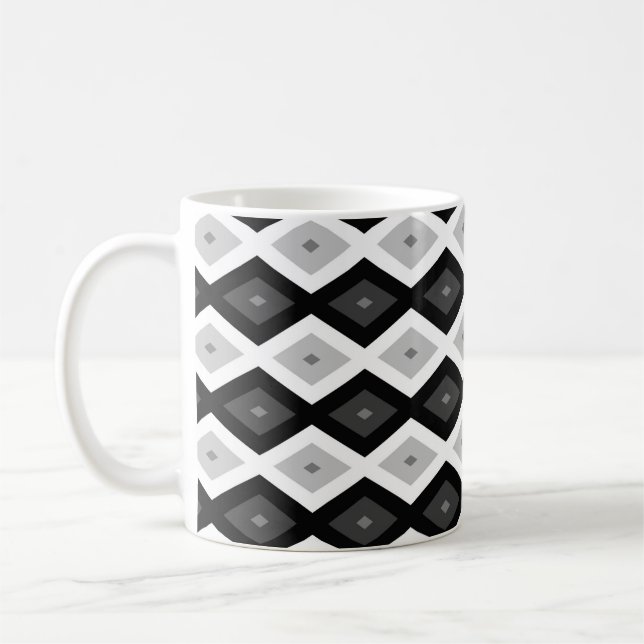 Mug Motif diamant noir, blanc et gris (Gauche)