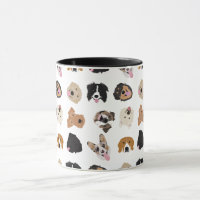 Motif d'illustration du visage de chien mignon