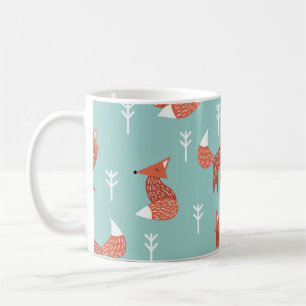 Mug Motif d'illustration sans couture avec renard oran