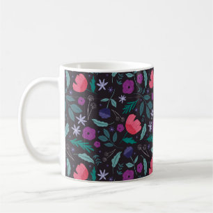 Mug Motif d'illustrations florales rose et violet