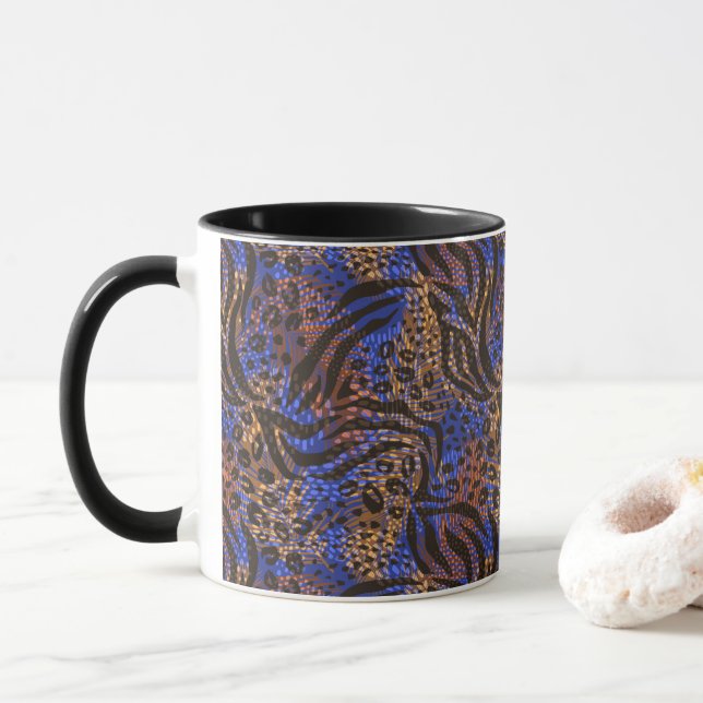 Mug Motif d'impression Leopard et Zebra (Avec donut)