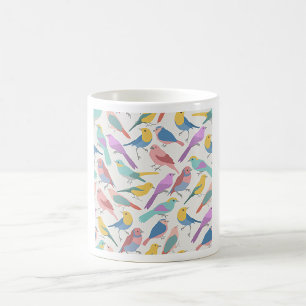 Mug Motif d'oiseaux chanteurs pastel Oiseaux d'aquarel