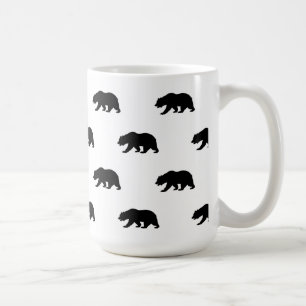 Mug Motif d'ours grizzli blanc et noir