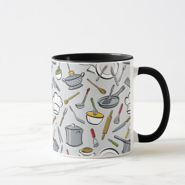 Mug Motif d'outils de cuisine (Droite)