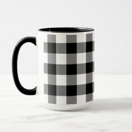 Mug Motif du chèque de bison noir et blanc