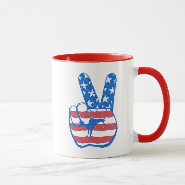 Mug Motif du drapeau de l'Amérique de la paix (Droite)